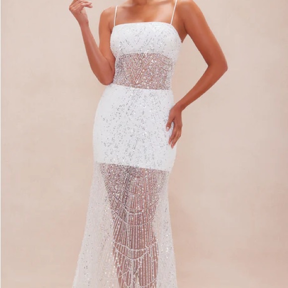 Fashion Nova Dresses & Skirts - Fashion Nova Strapless White Sequin Dress